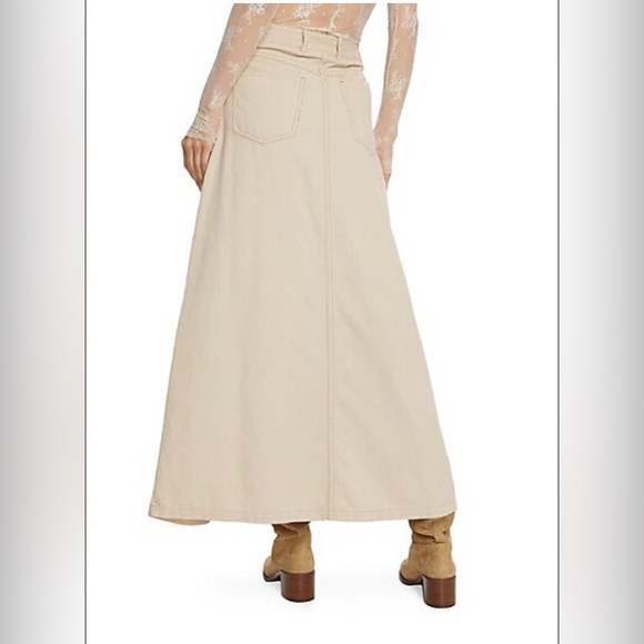 NWT Free People We The Free Come As You Are Corduroy Maxi Skirt in Beechwood - Picture 12 of 15